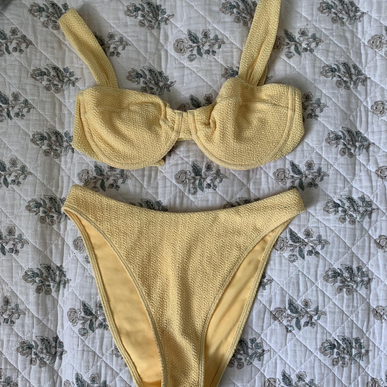 Abercrombie & Fitch Women's Yellow and Blue Bikinisandtankinisets