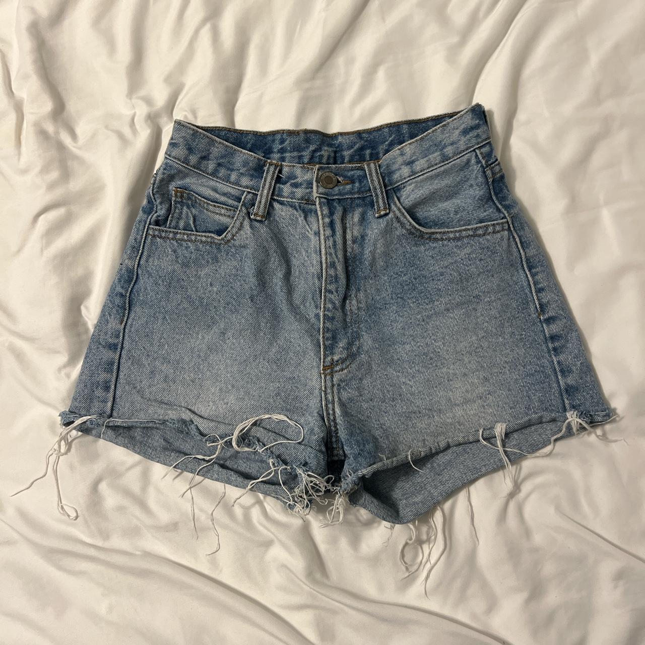 Brandy Melville denim shorts High waisted Waist... Depop