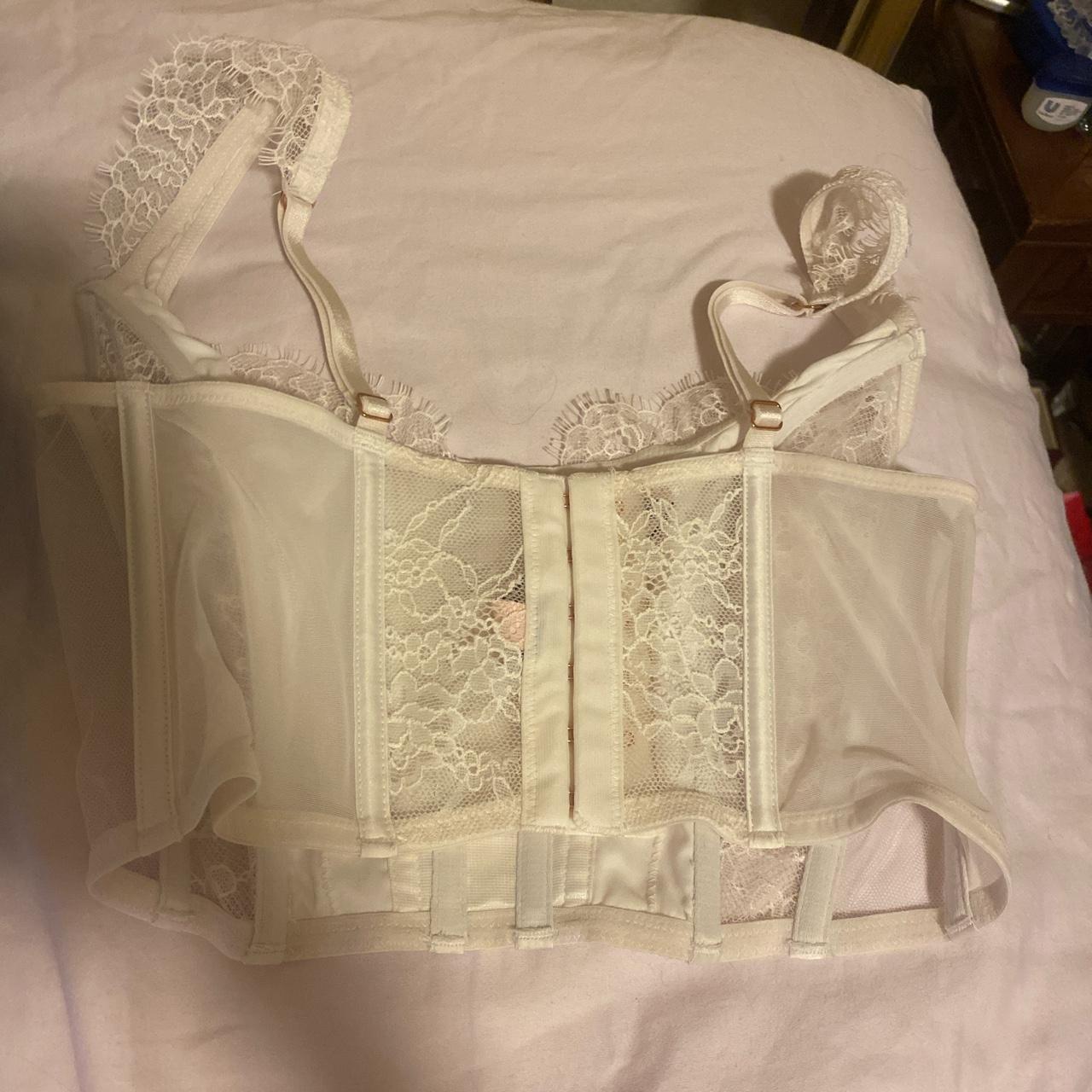 Victoria secret bustier corset bra top white new and... - Depop