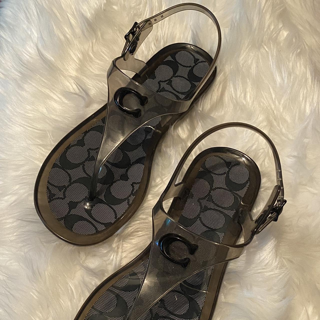 COACH sandals with back strap and C logo on front Depop