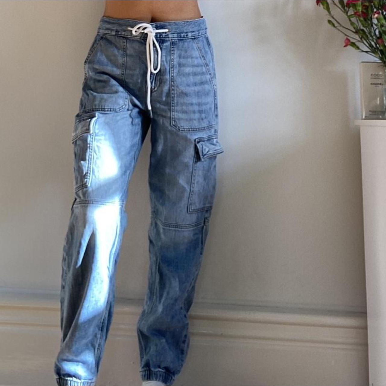 American Eagle cargo style jeans; cuffed at bottom,... Depop