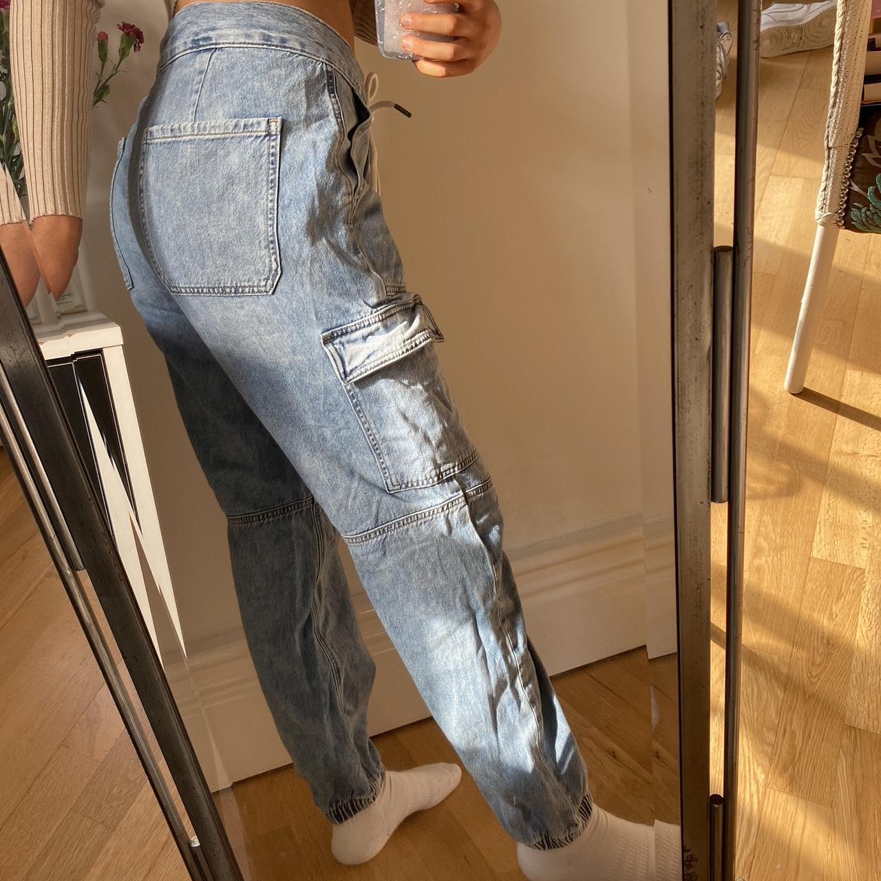 American Eagle cargo style jeans; cuffed at bottom,... Depop