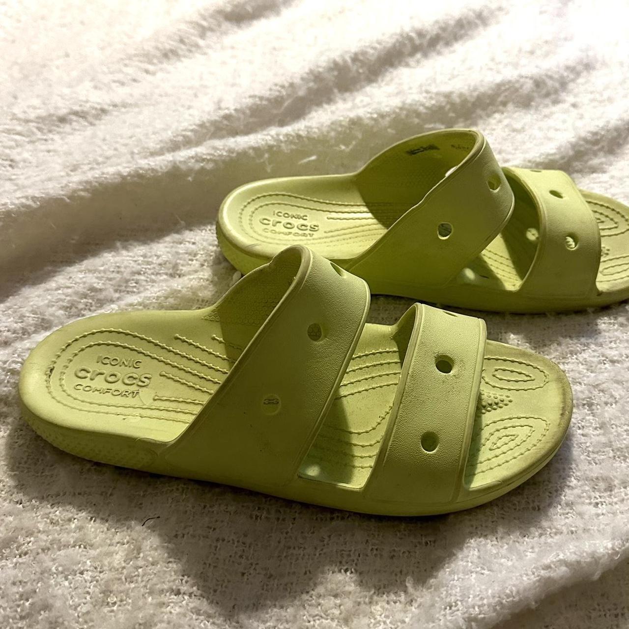 CROCS sliders lime green selling cheap size 6