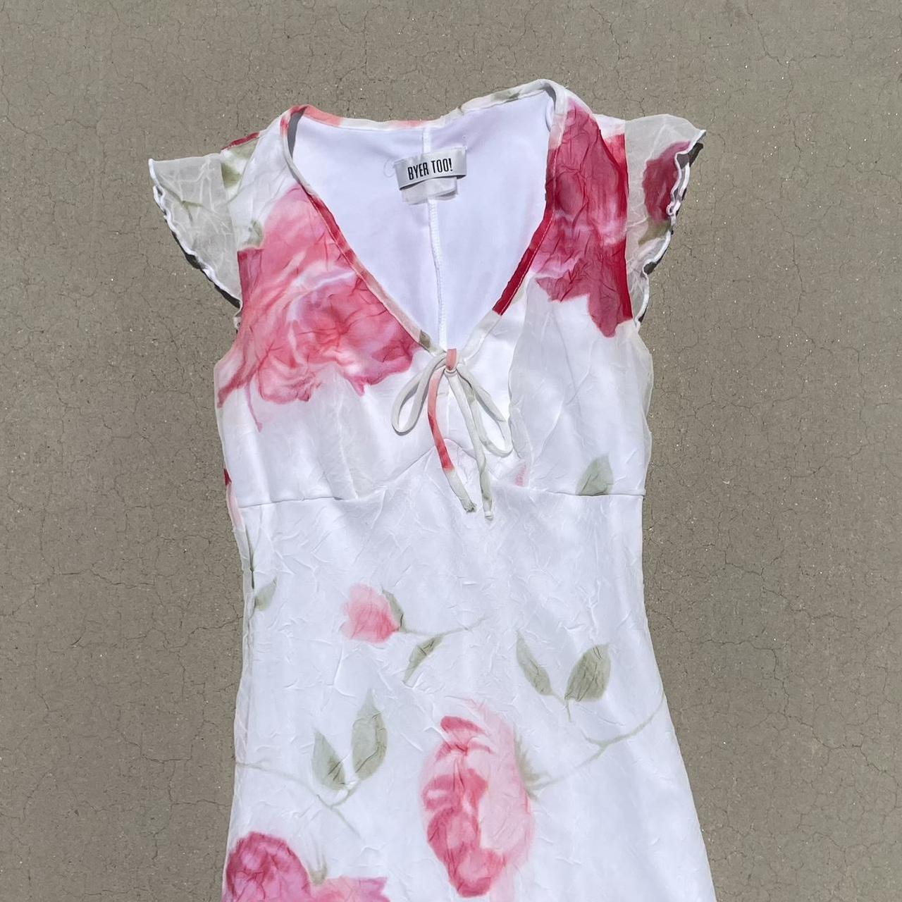 Byer Too! Women's Pink and White Dress | Depop