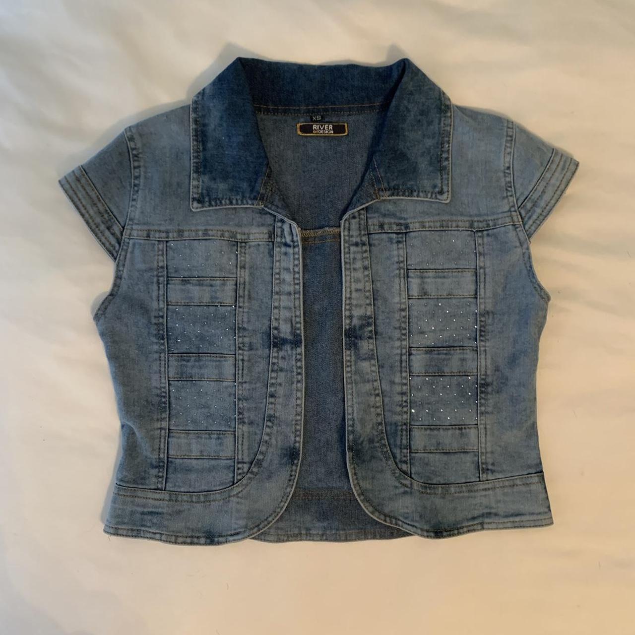 Women's Blue and Navy Vest | Depop