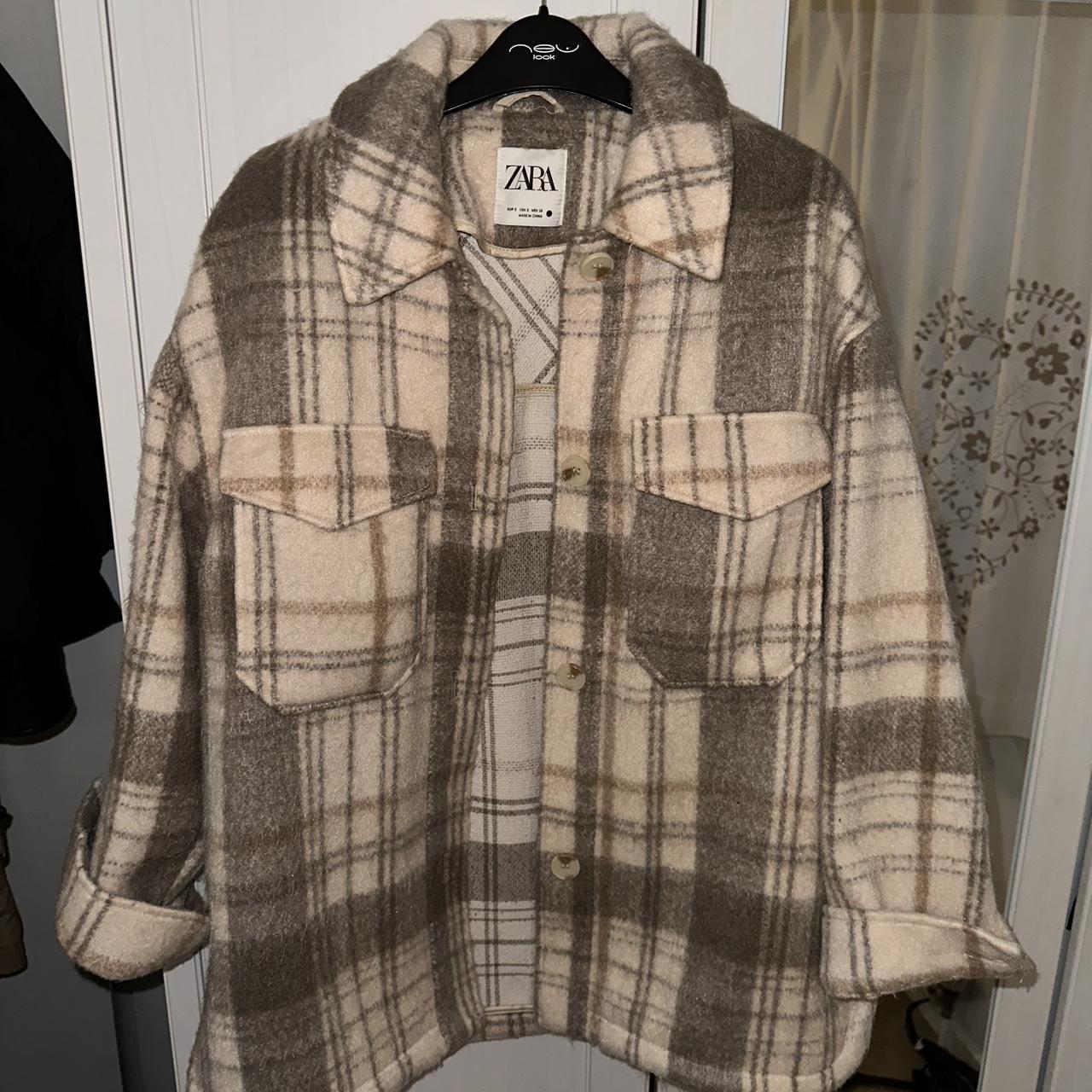 Zara check shacket overshirt UK S,