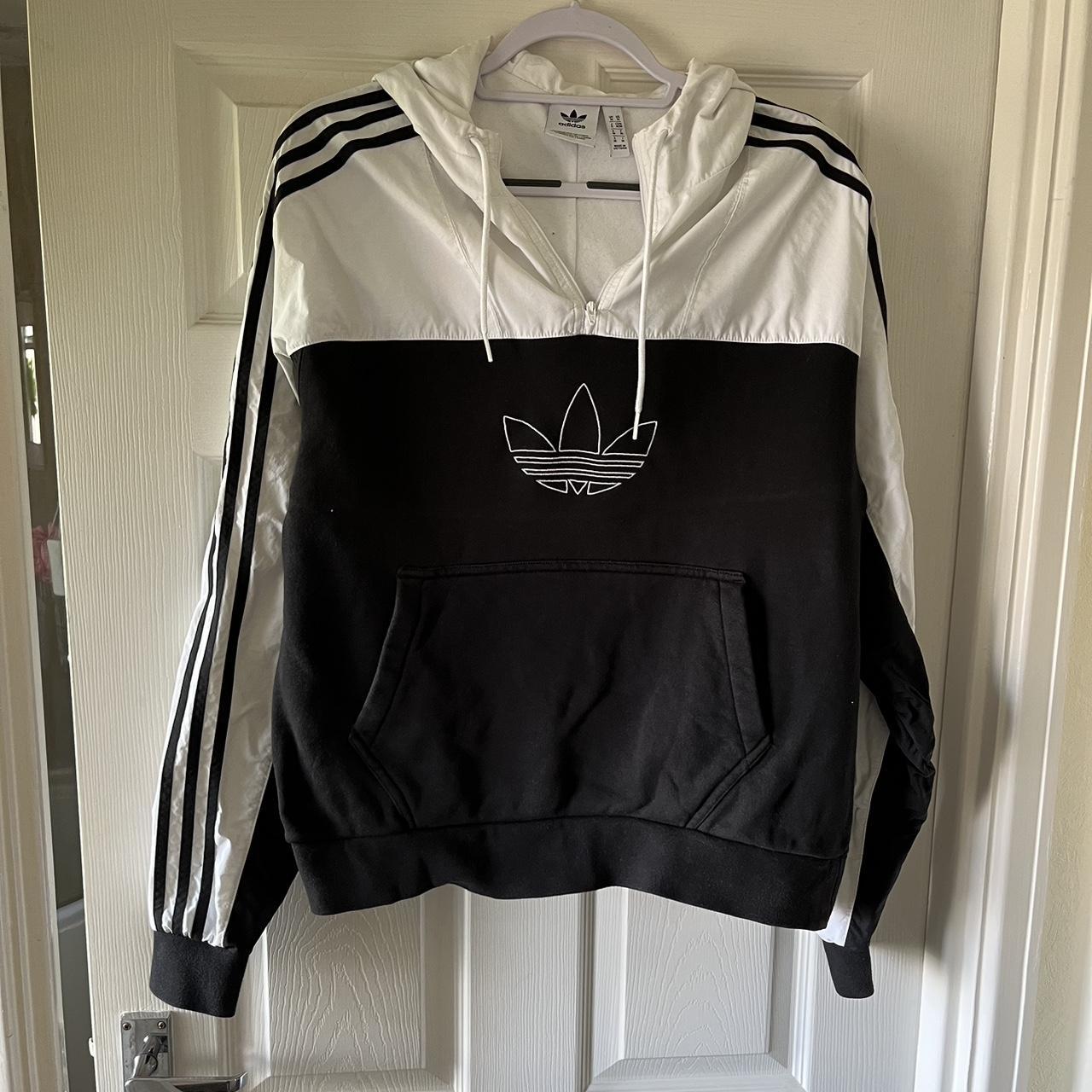 Adidas mixed best sale hoodie black white