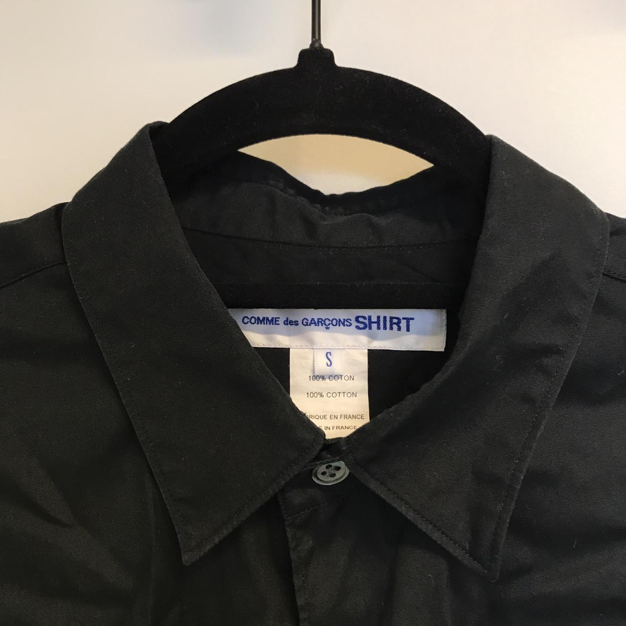 Black Comme des Garçons men’s button up shirt, 100%... - Depop