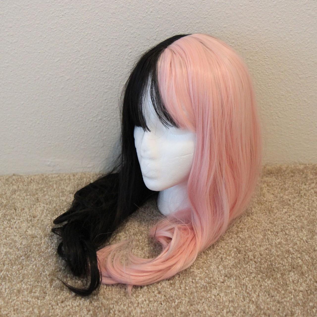 Half pink, half black cosplay wig. Never worn.... Depop