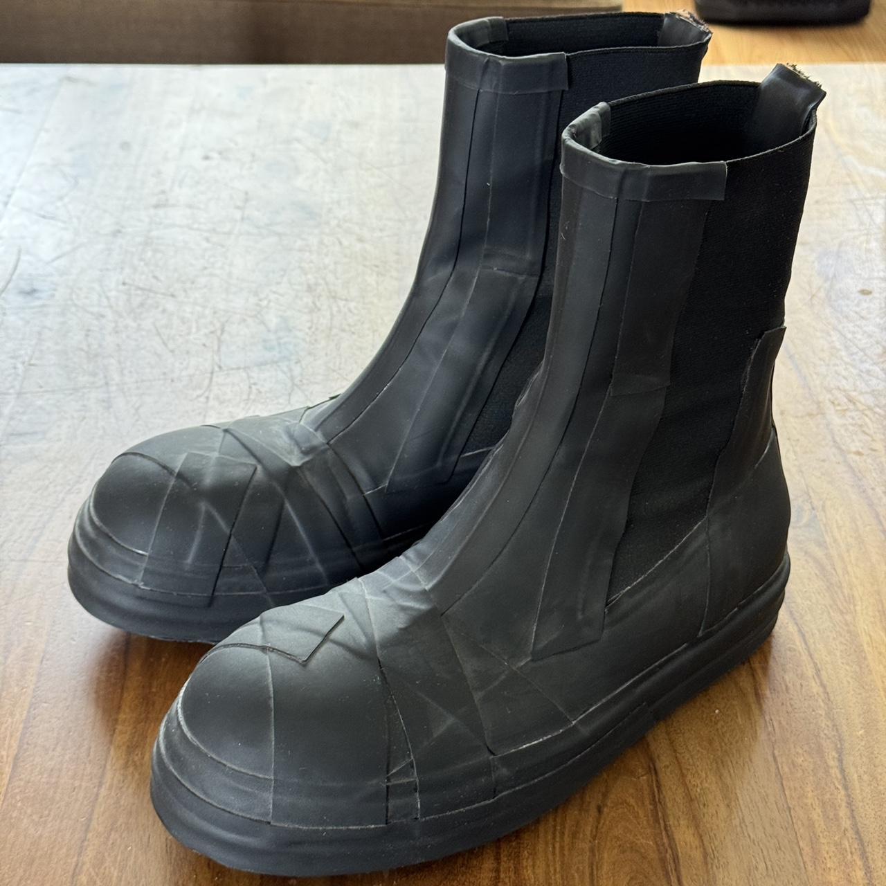 Rick Owens Men's Boots - Black – Rick Owens Rubber Taped Bozo FW20 Performa …