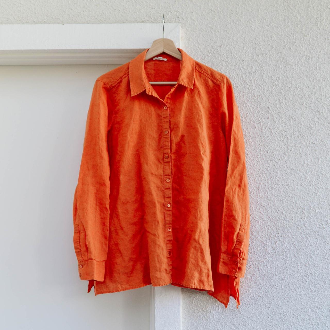 Eileen Fisher Women's Orange Shirt | Depop