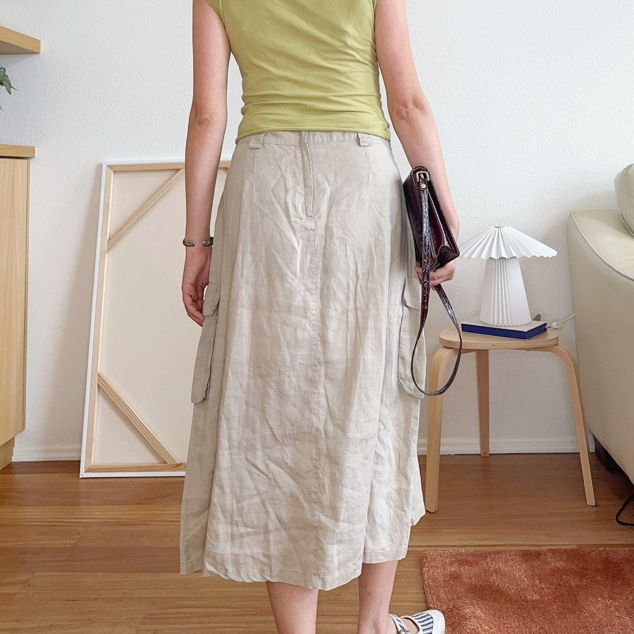 Preloved Women's Midi Skirt - Tan - M – Tan Midi … - image 3