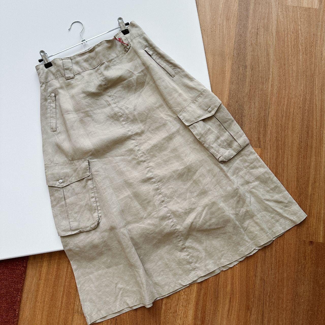 Preloved Women's Midi Skirt - Tan - M – Tan Midi … - image 5