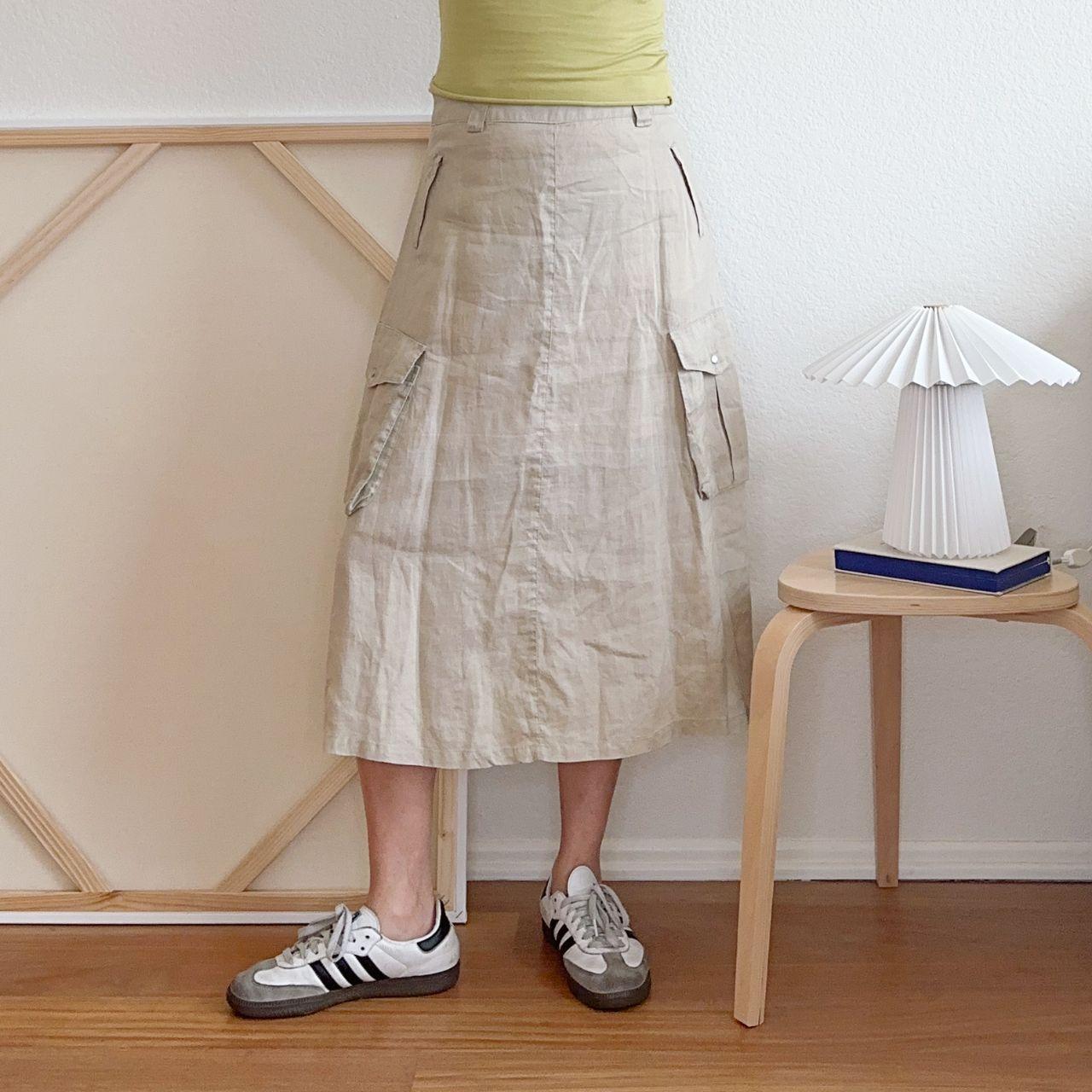 Preloved Women's Midi Skirt - Tan - M – Tan Midi … - image 2