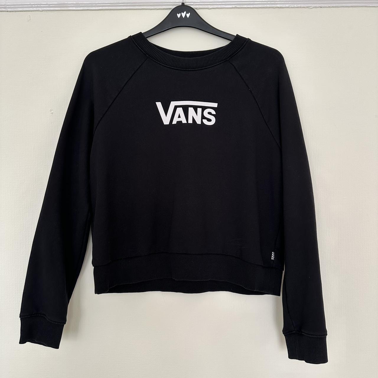 Vans (Women’s) Black Crew Jumper 🖤🏁 UK L Depop