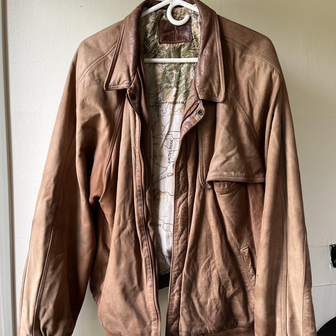 Vintage 1990s Marlboro Leather Collared Jacket , it...