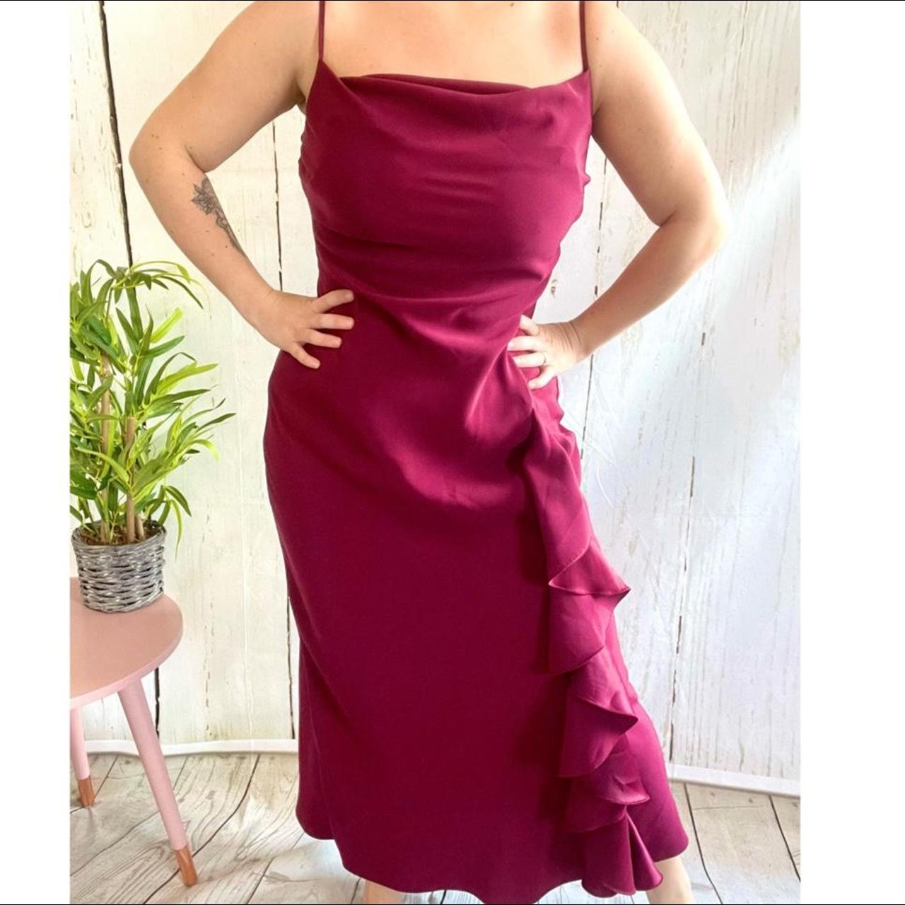 burgundy dress debenhams