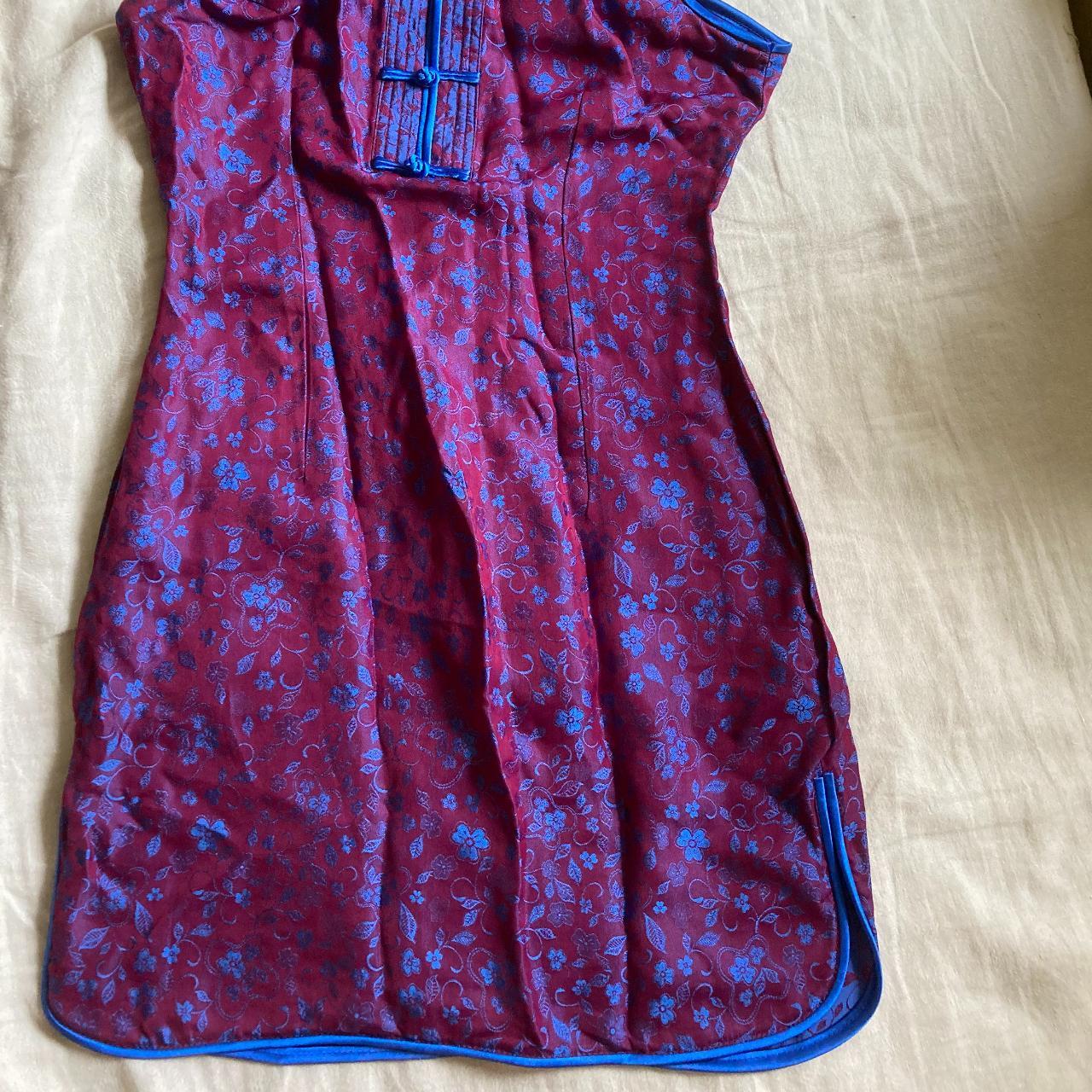 Oriental Silk Collection purple blue dress, labelled... - Depop