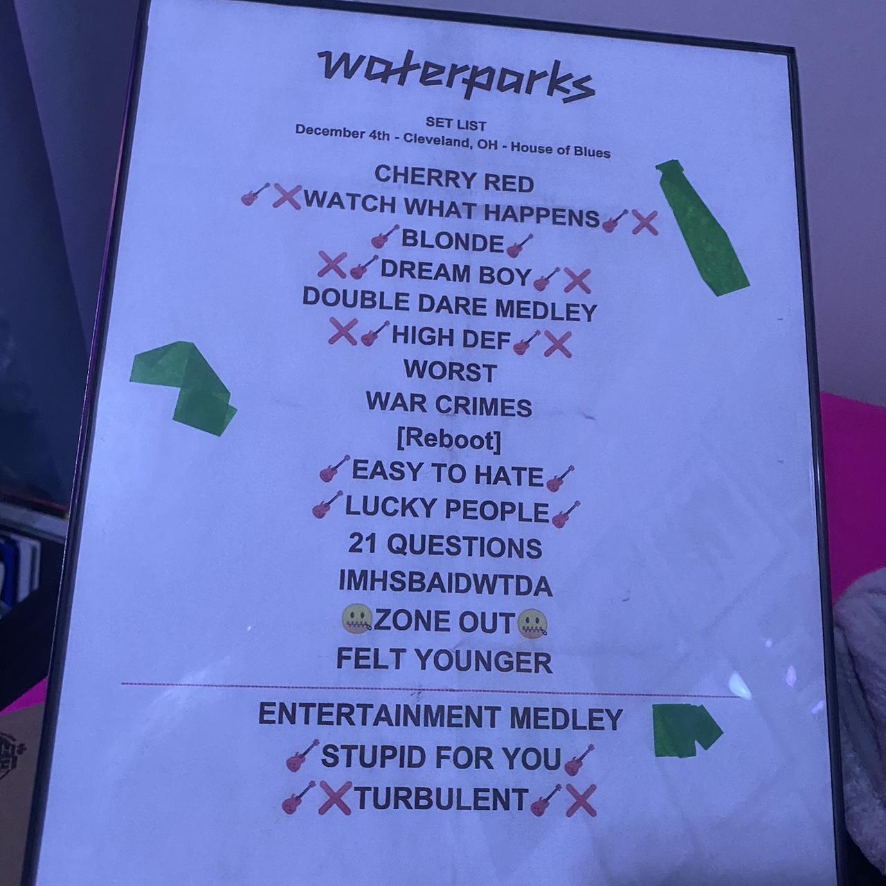 Waterparks setlist copy from the FANDOM era in... Depop