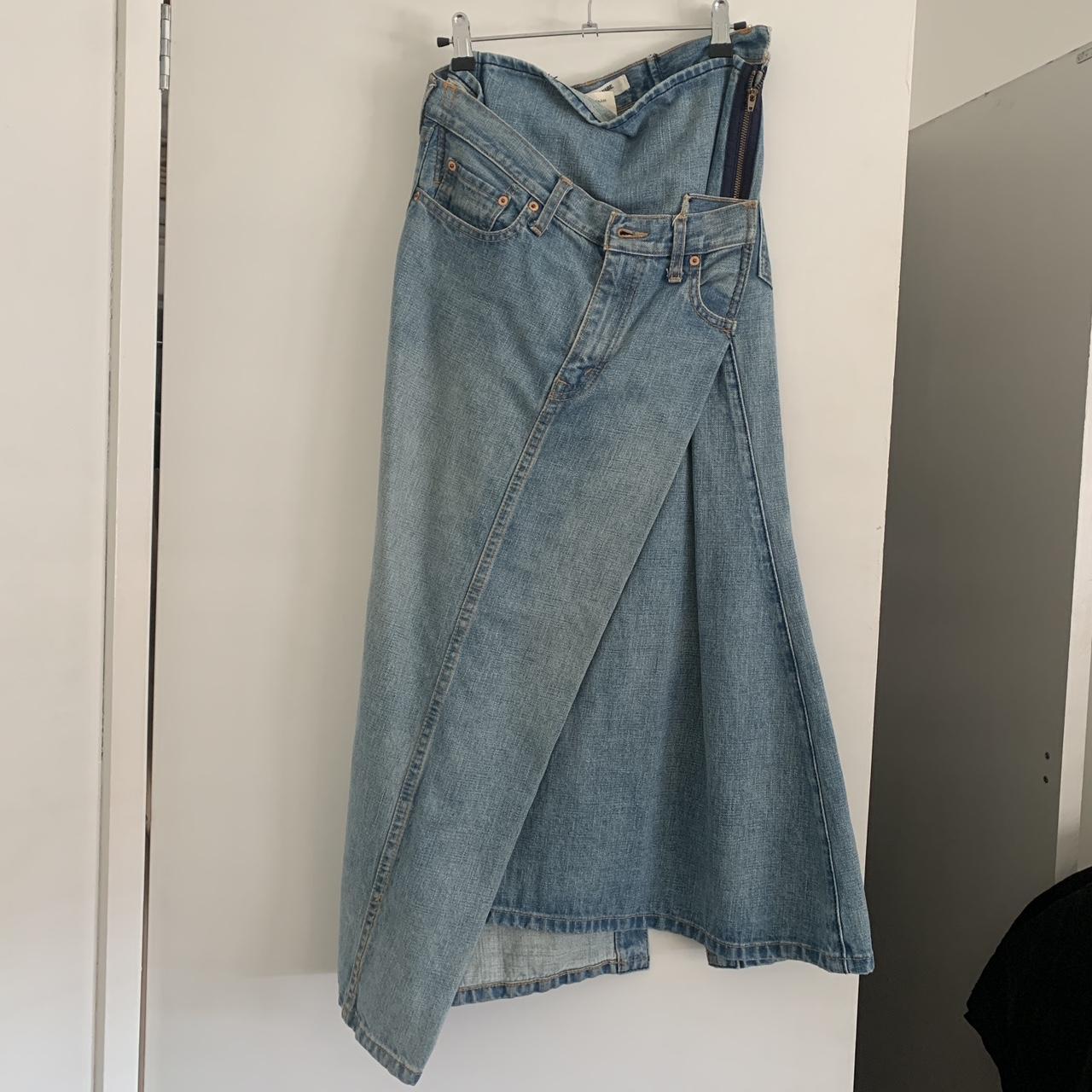 JUNYA WATANABE ASSYMETRICAL DENIM SKIRT Archive | Depop