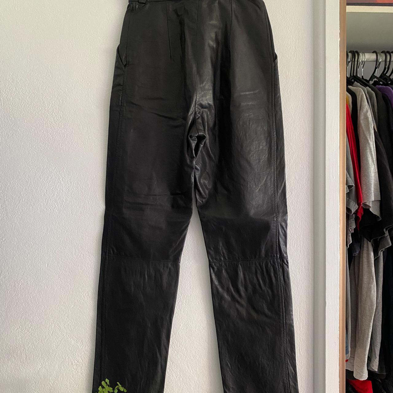 Vintage black genuine leather Pants It hurts me to... - Depop