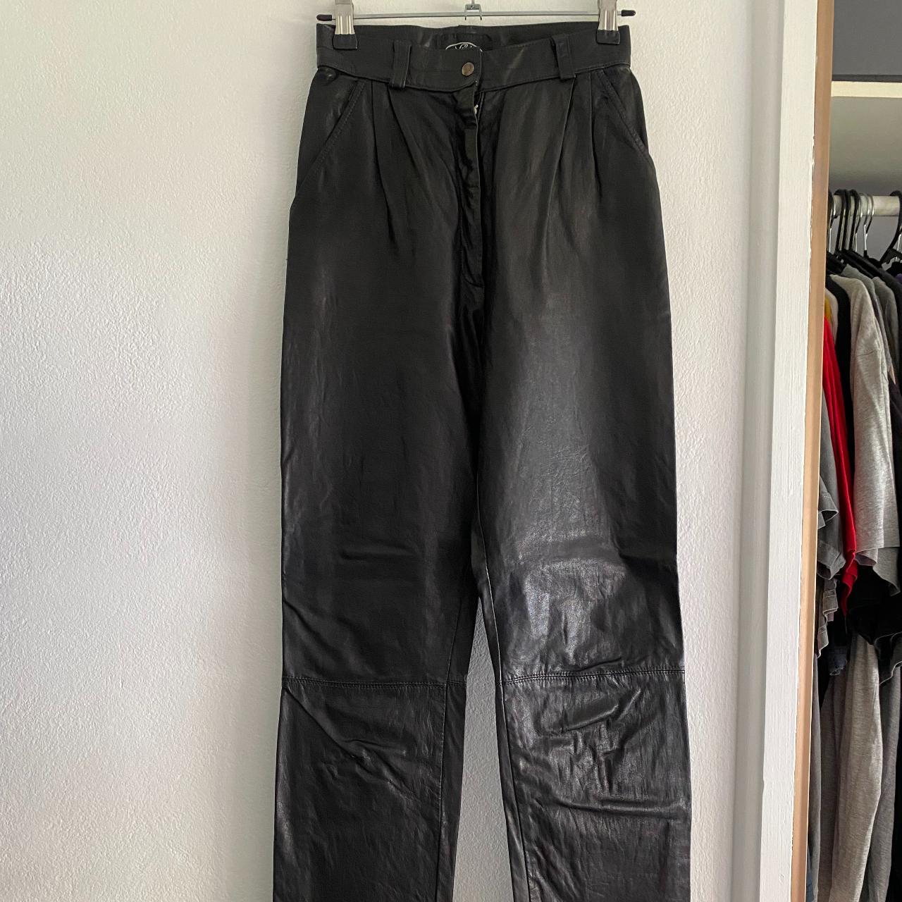 Vintage black genuine leather Pants It hurts me to... - Depop