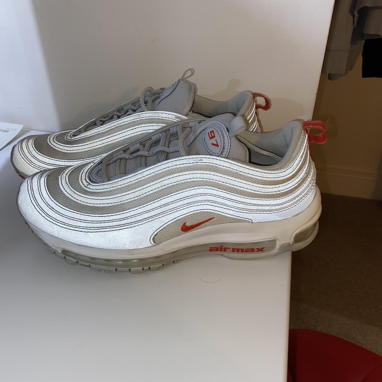 Air max 97 pure platinum/white/team orange best sale