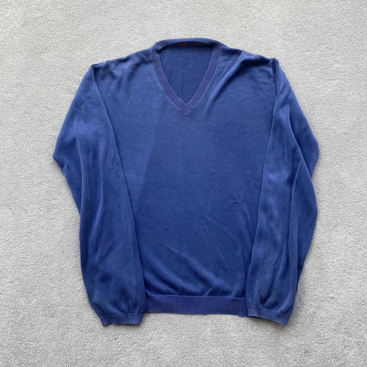 Vintage Prada V Neck Sweat Sweatshirt Jumper Fits... - Depop