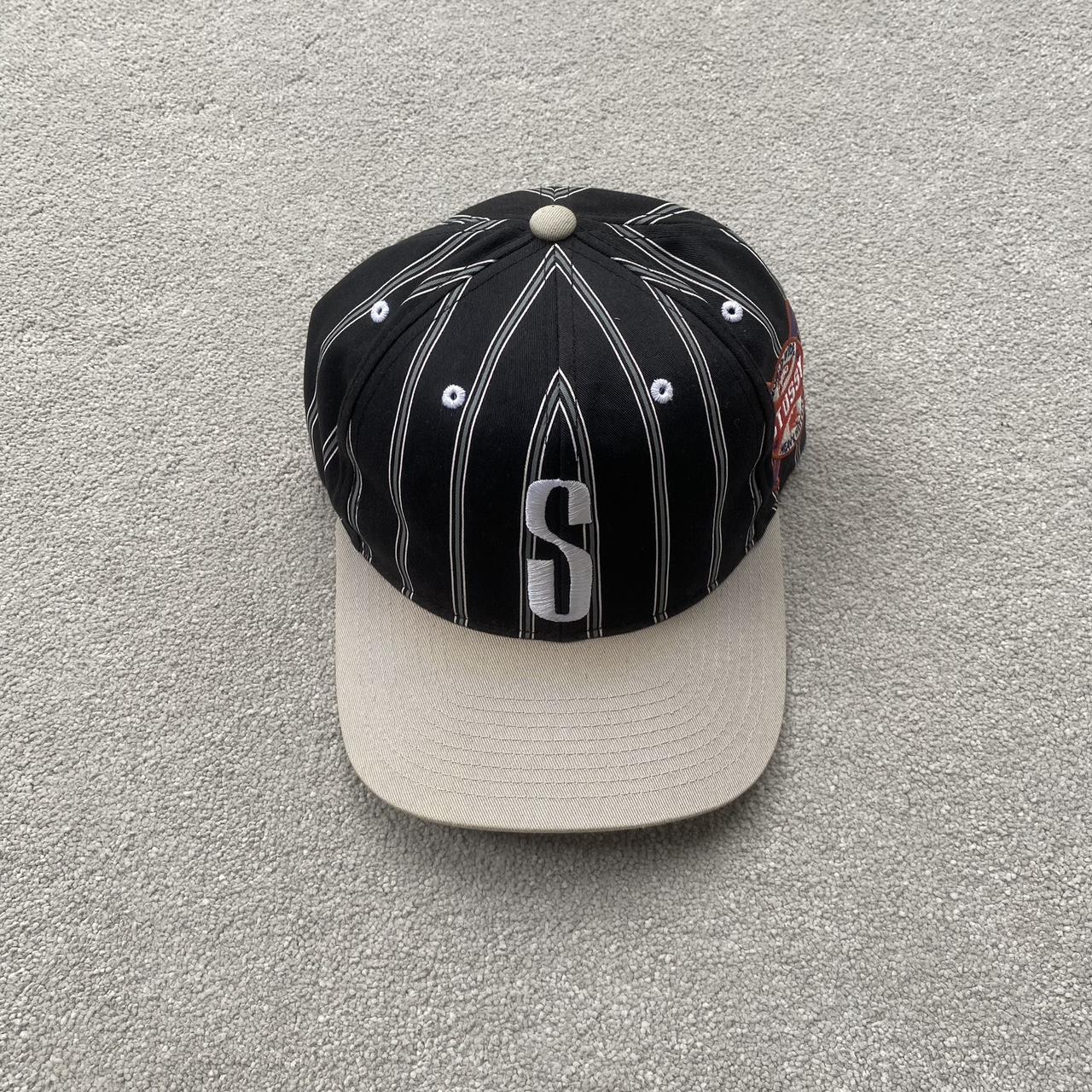 Vintage Stussy Pinstriped Cap. -One size fits... - Depop