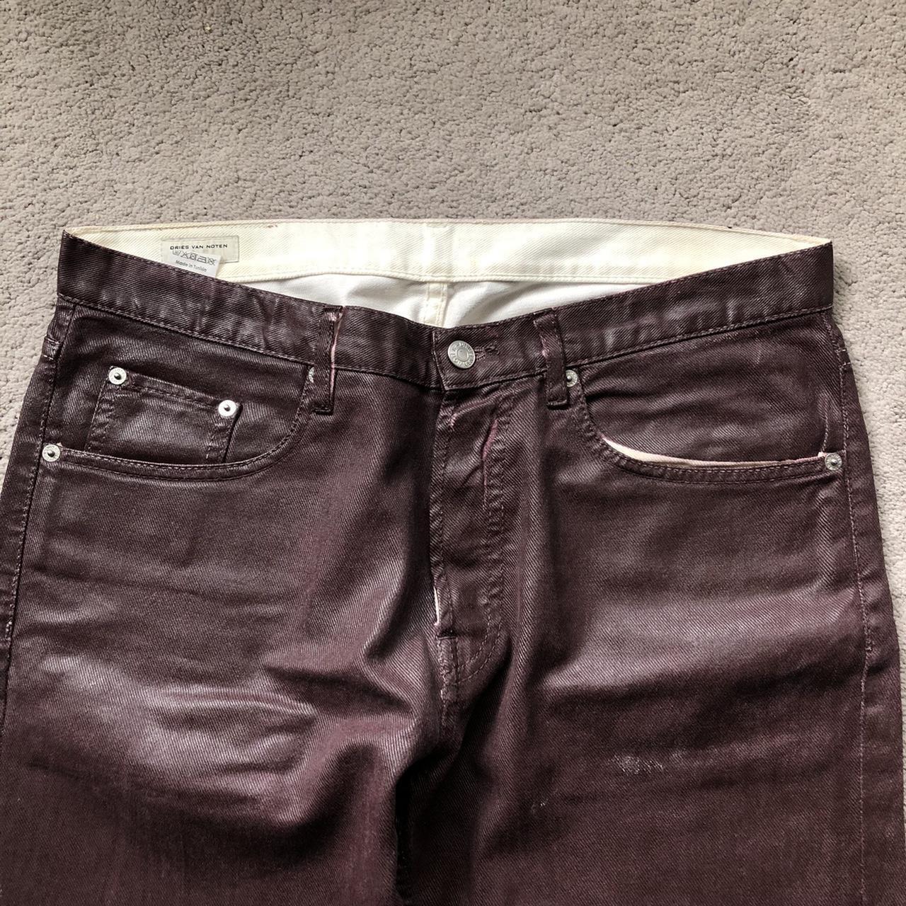 Dries Van Noten Cropped Paint Coated Jeans 32” | Depop
