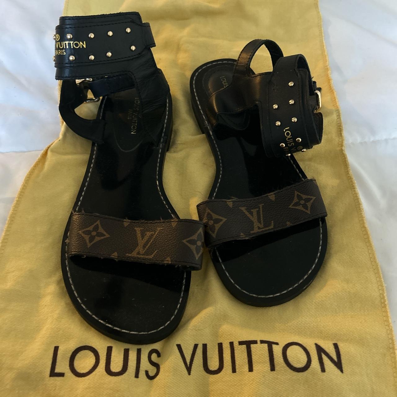 AUTHENTIC Louis Vuitton Sun Bath Flat Mule Sandal - Depop