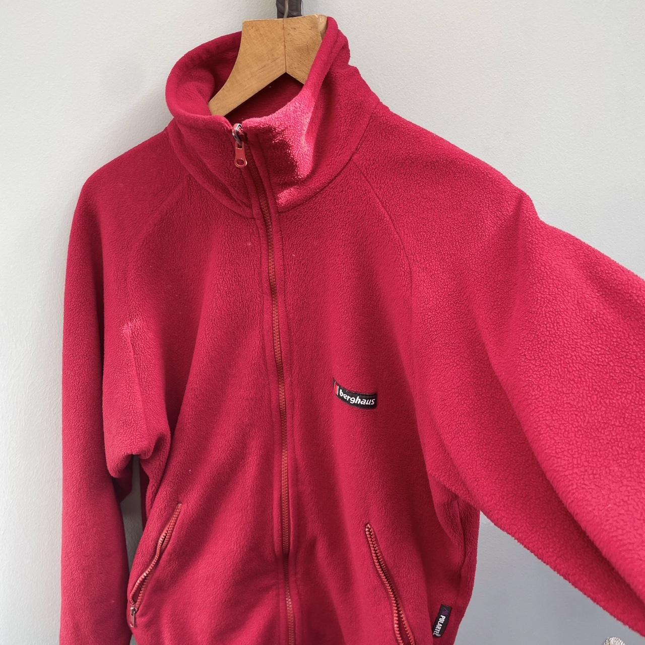 Size: - M Red Vintage Berghaus zip up fleece, paint... - Depop