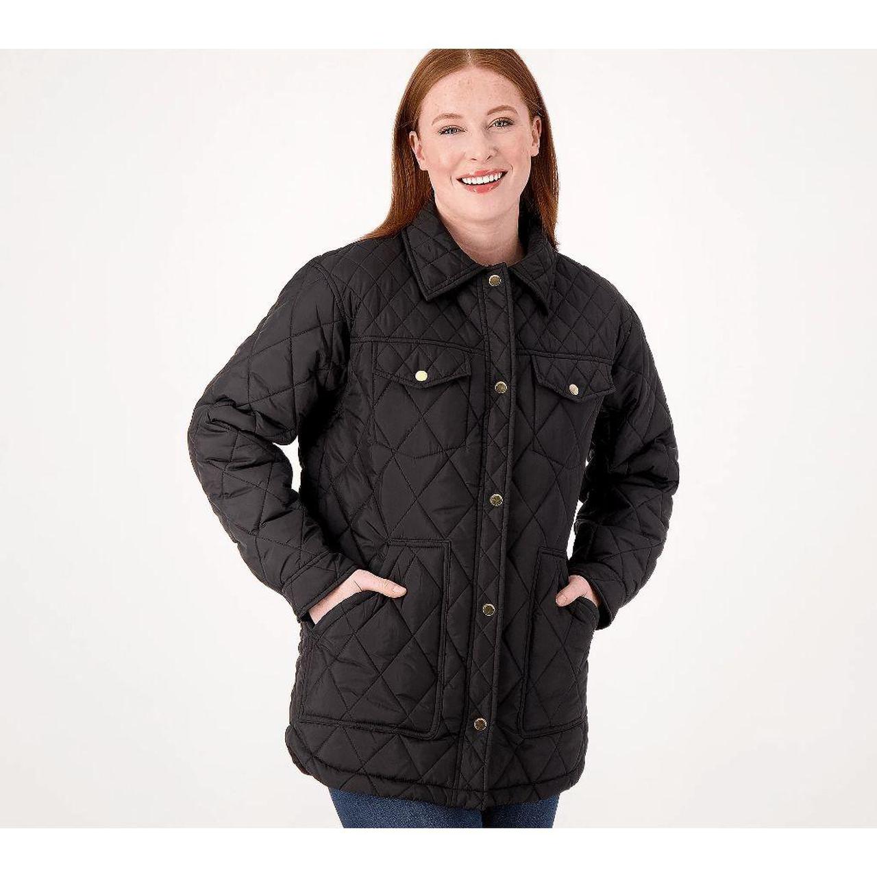 Weatherproof Women's Quilted Shacket Black Plus
