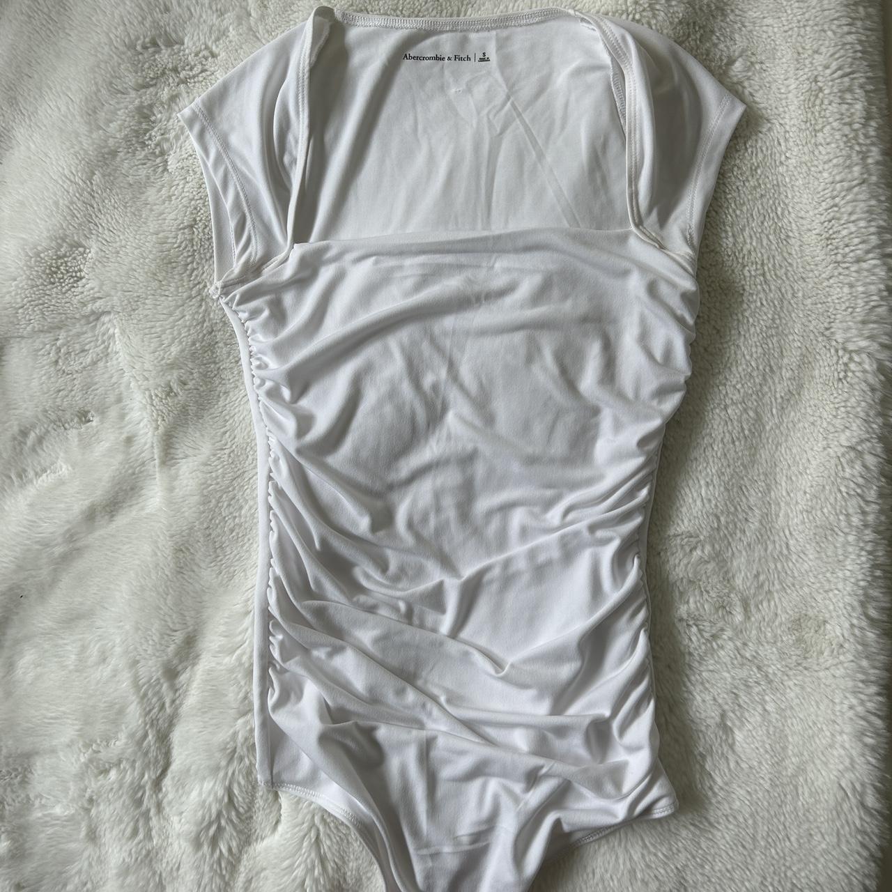 Abercrombie & Fitch Women's White Bodysuit Depop