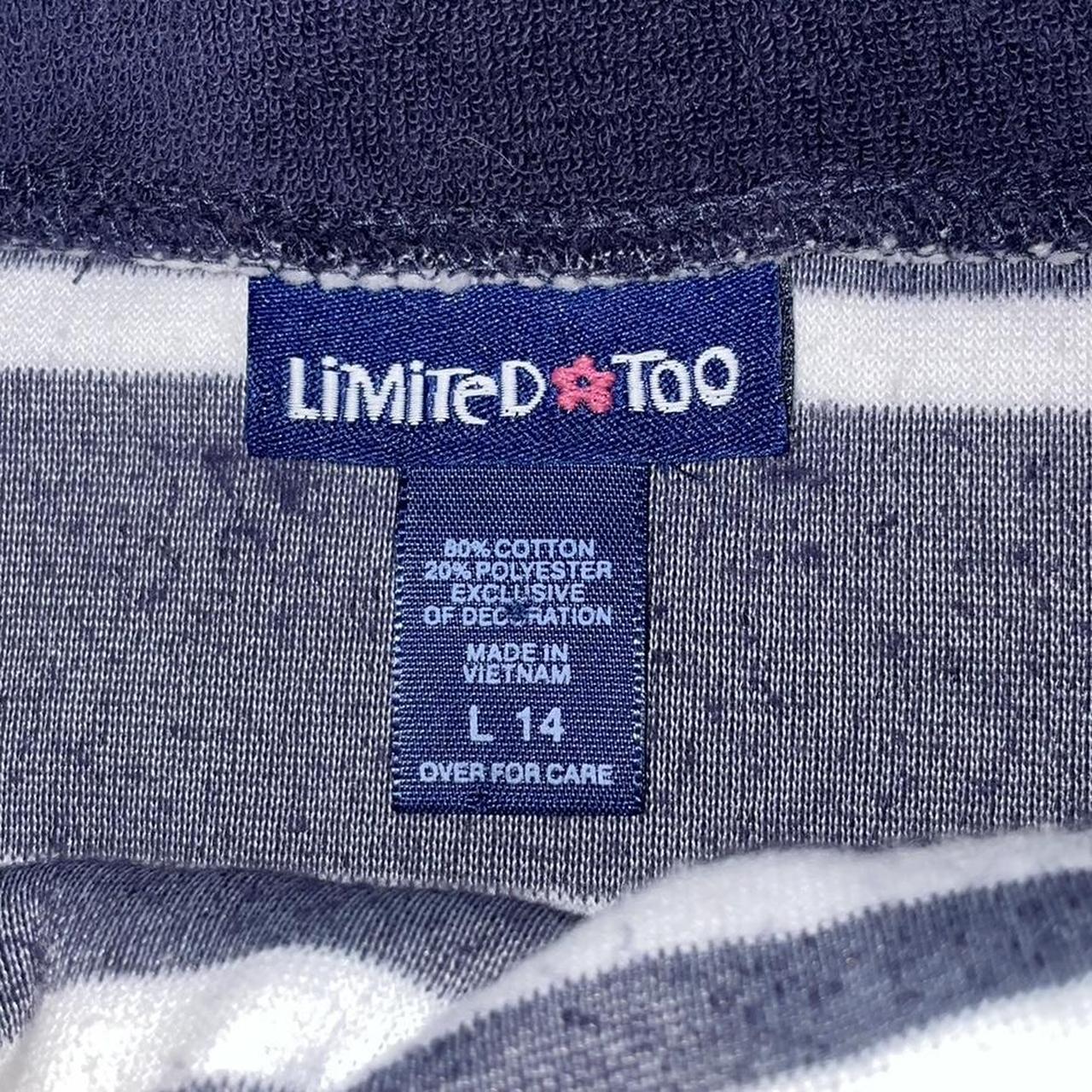 Y2k limited too terry cloth navy blue striped... - Depop