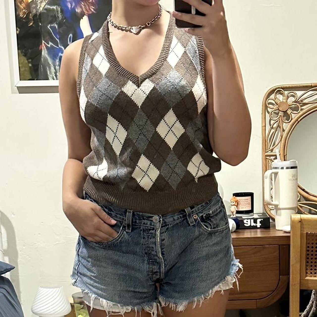 Brandy Melville Women's Sweater Brown/White One size – brandy