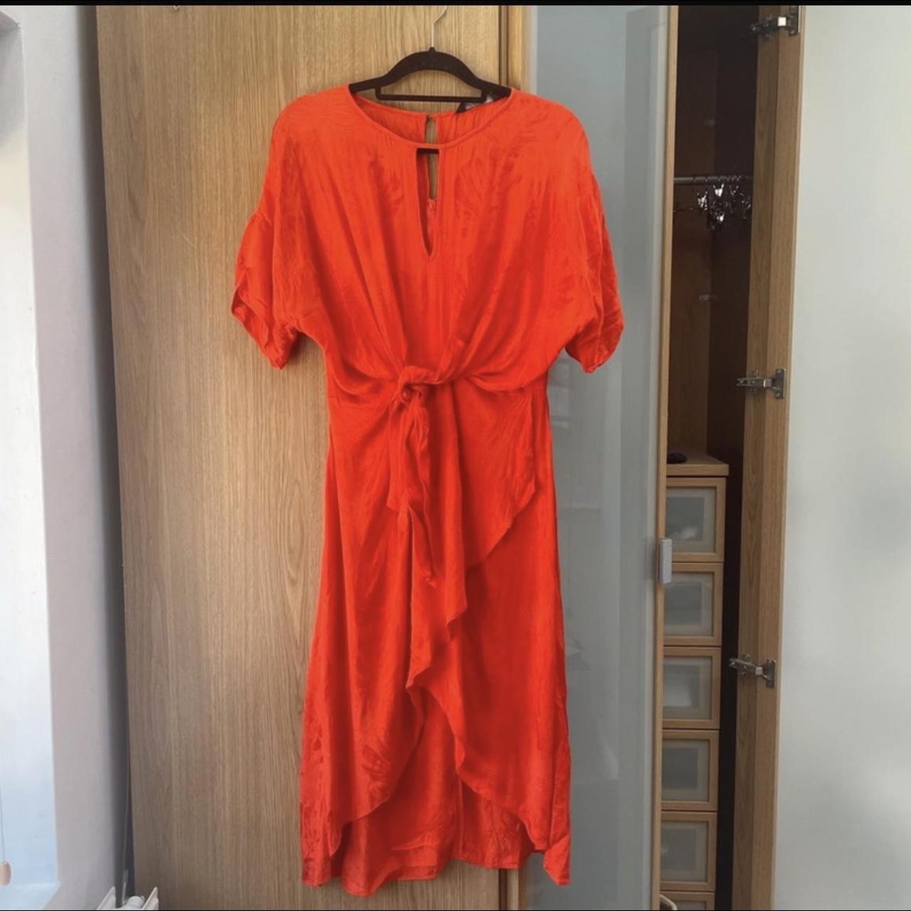 F F orange midi dress Depop