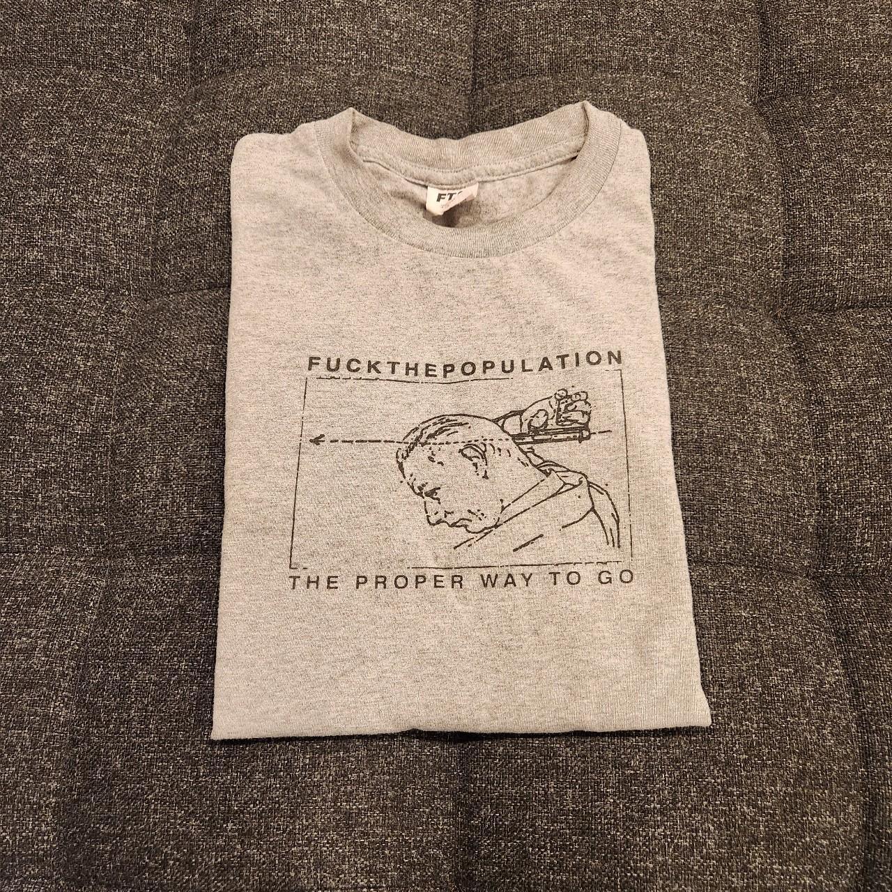 FTP Men's Black and Grey T-shirt | Depop