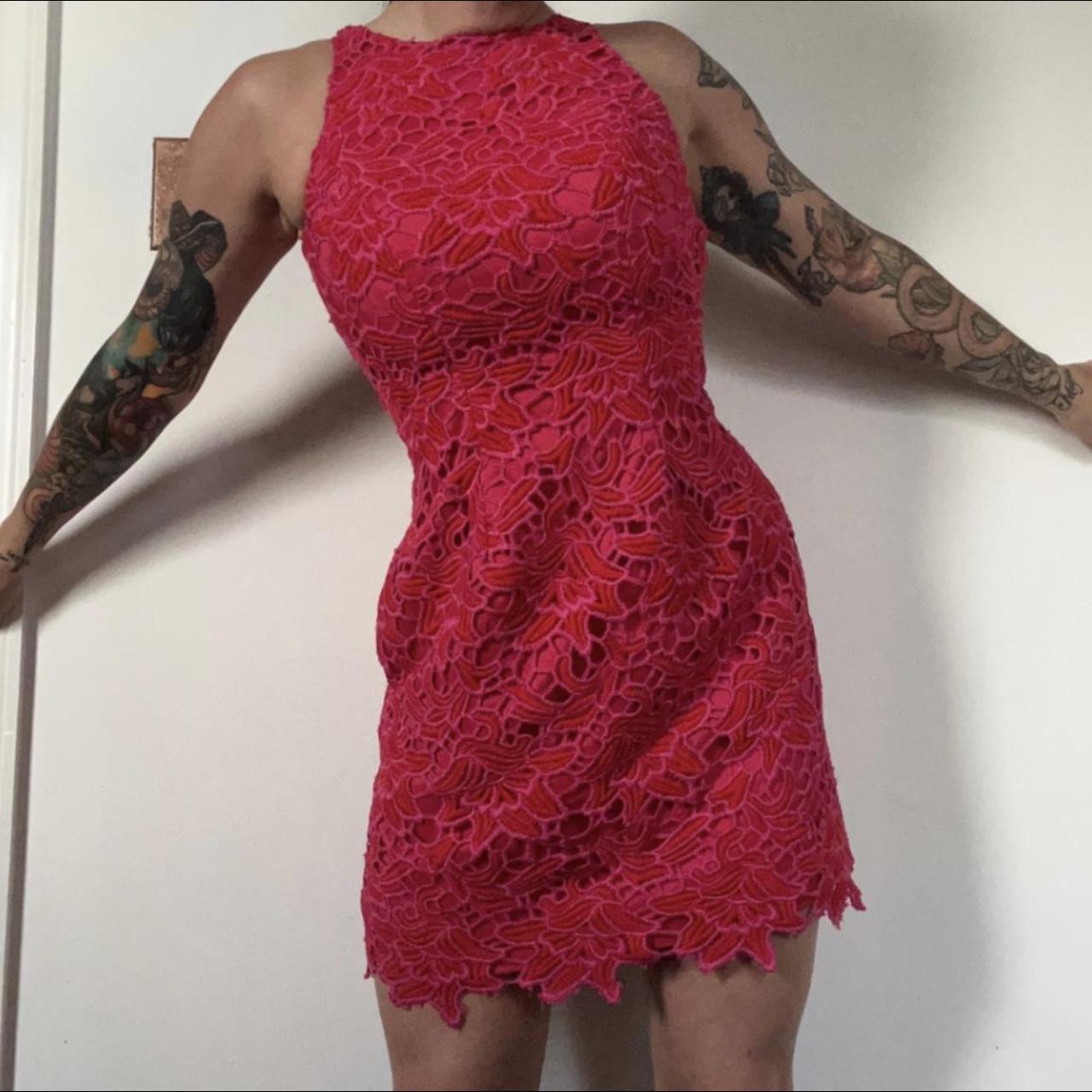Aidan Mattox Women's Pink and Red Dress