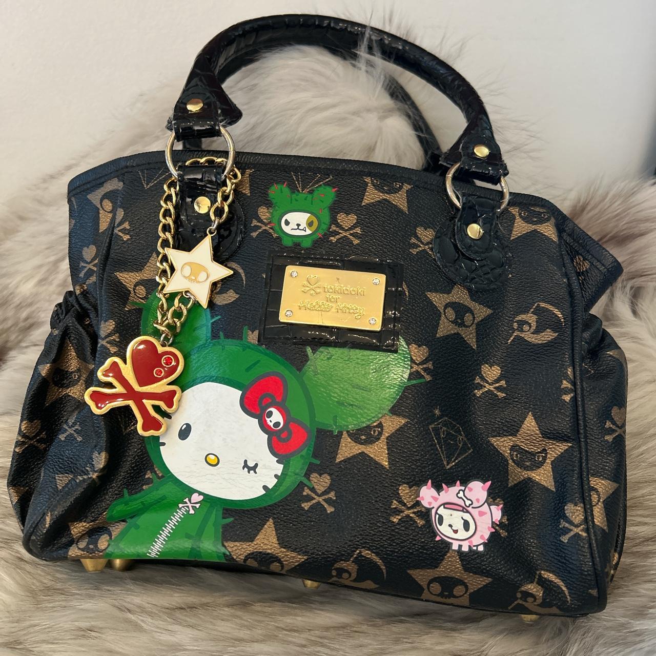 Tokidoki Hello Kitty Sandy Cactus Pup Boston Purse Large Size Handbag Pink  Gold