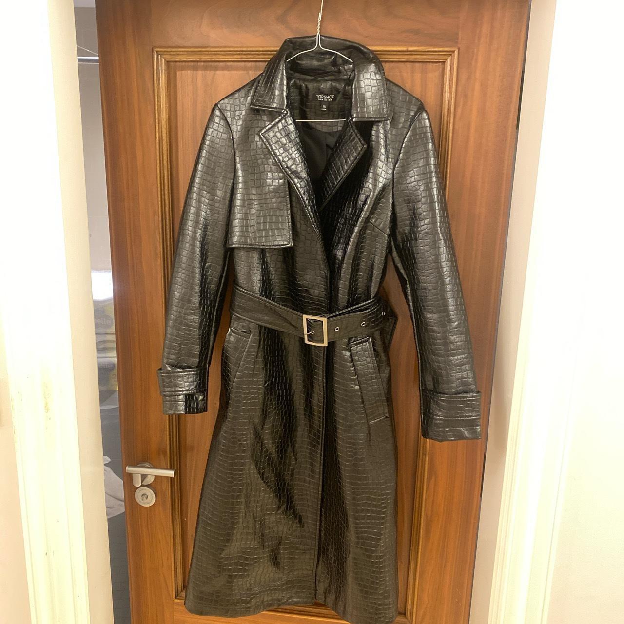 Croc embossed hotsell coat topshop