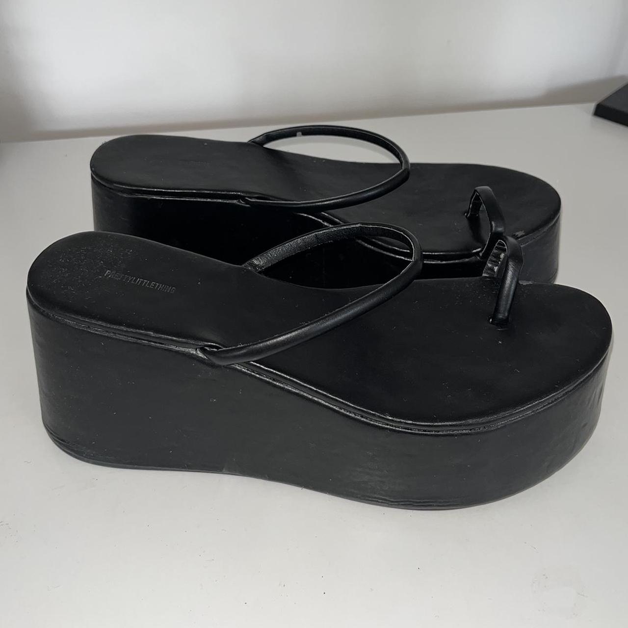 Black platform sandals. Size 5. Worn once great... Depop