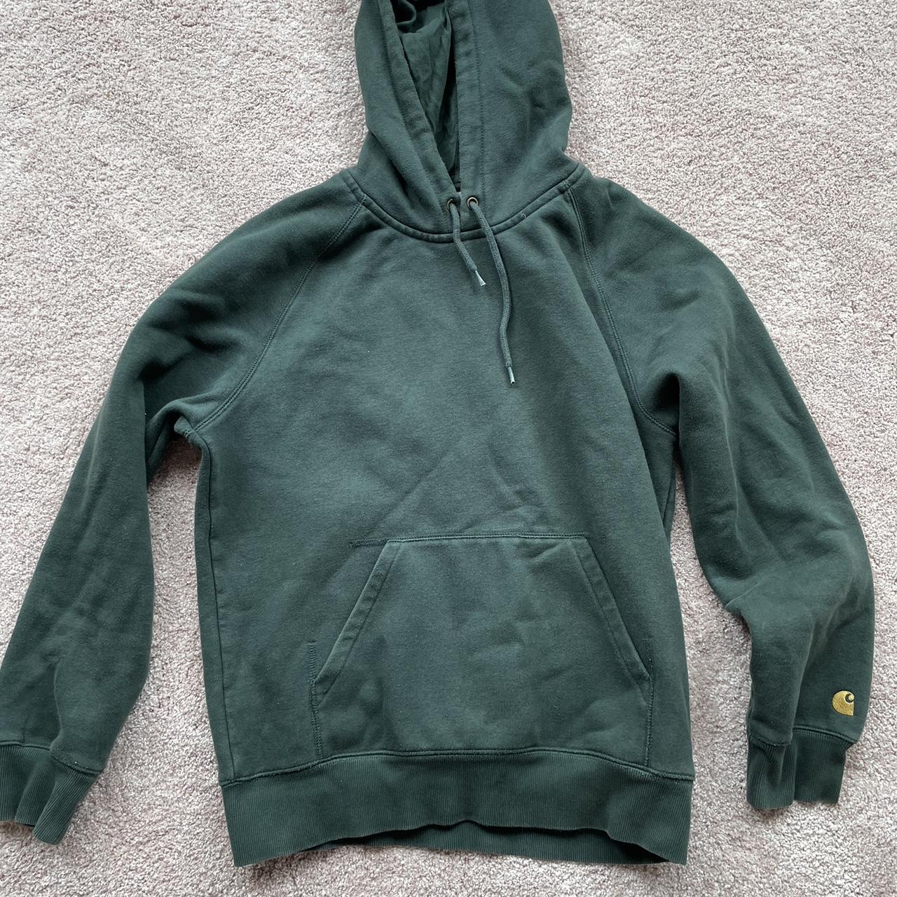 Dark Green Carhartt Hoodie☘️ Great Condition Small - Depop