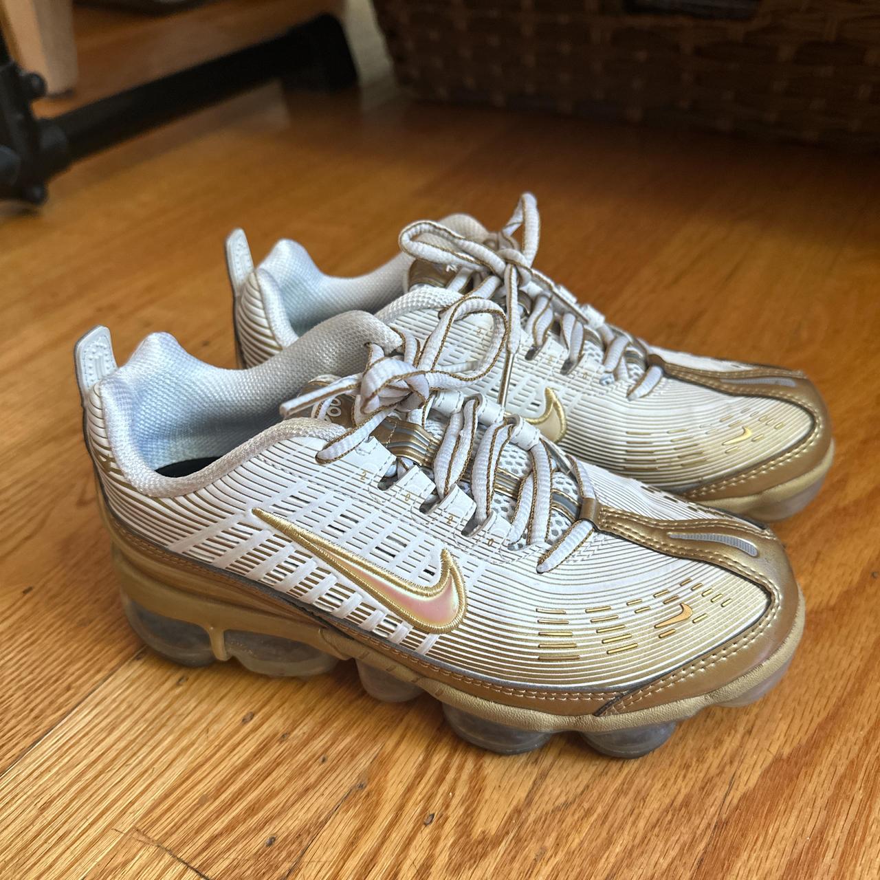 Gold and white Nike VaporMax size 6 36.5 women s