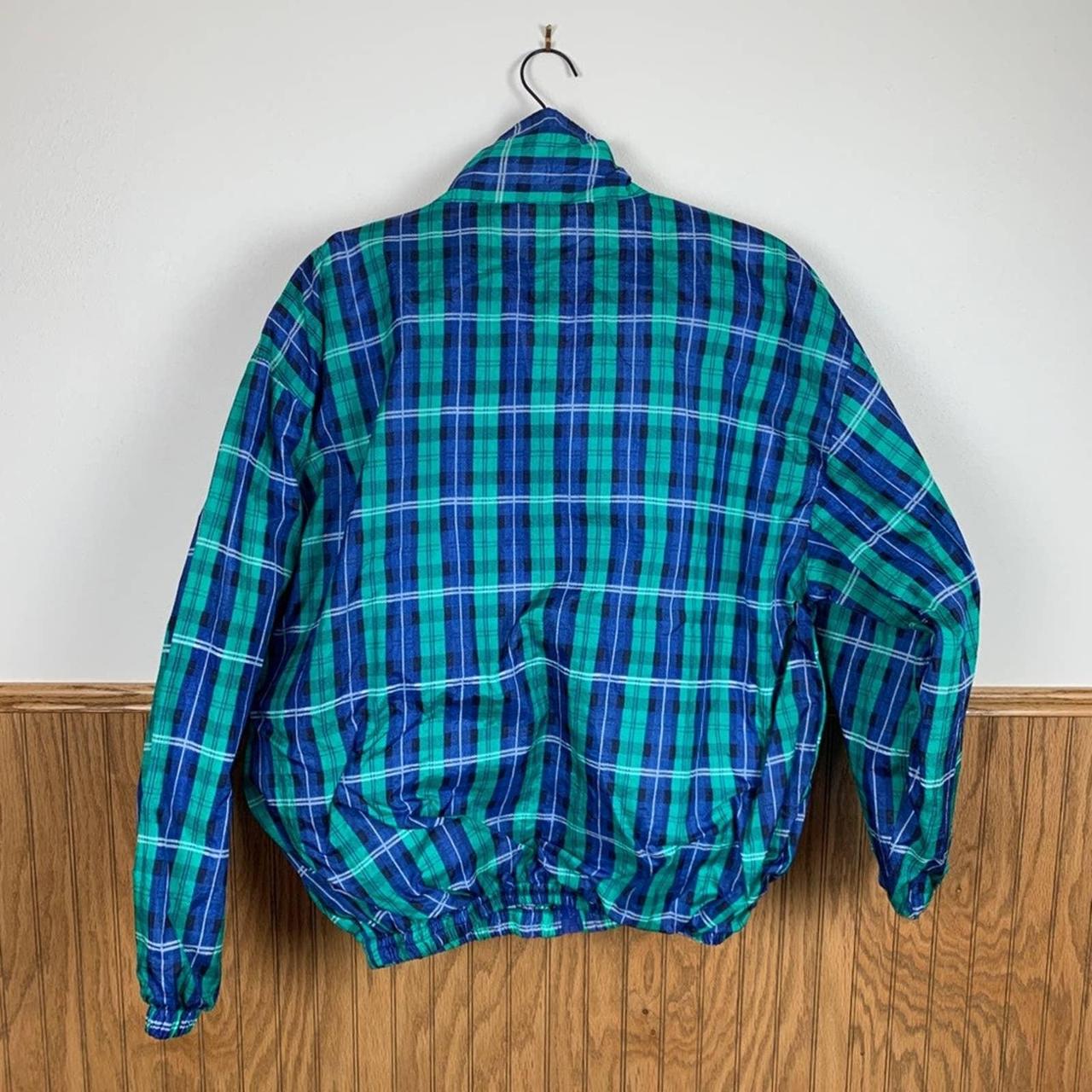 Pro Spirit Vintage Green Blue Plaid Lined Track... - Depop