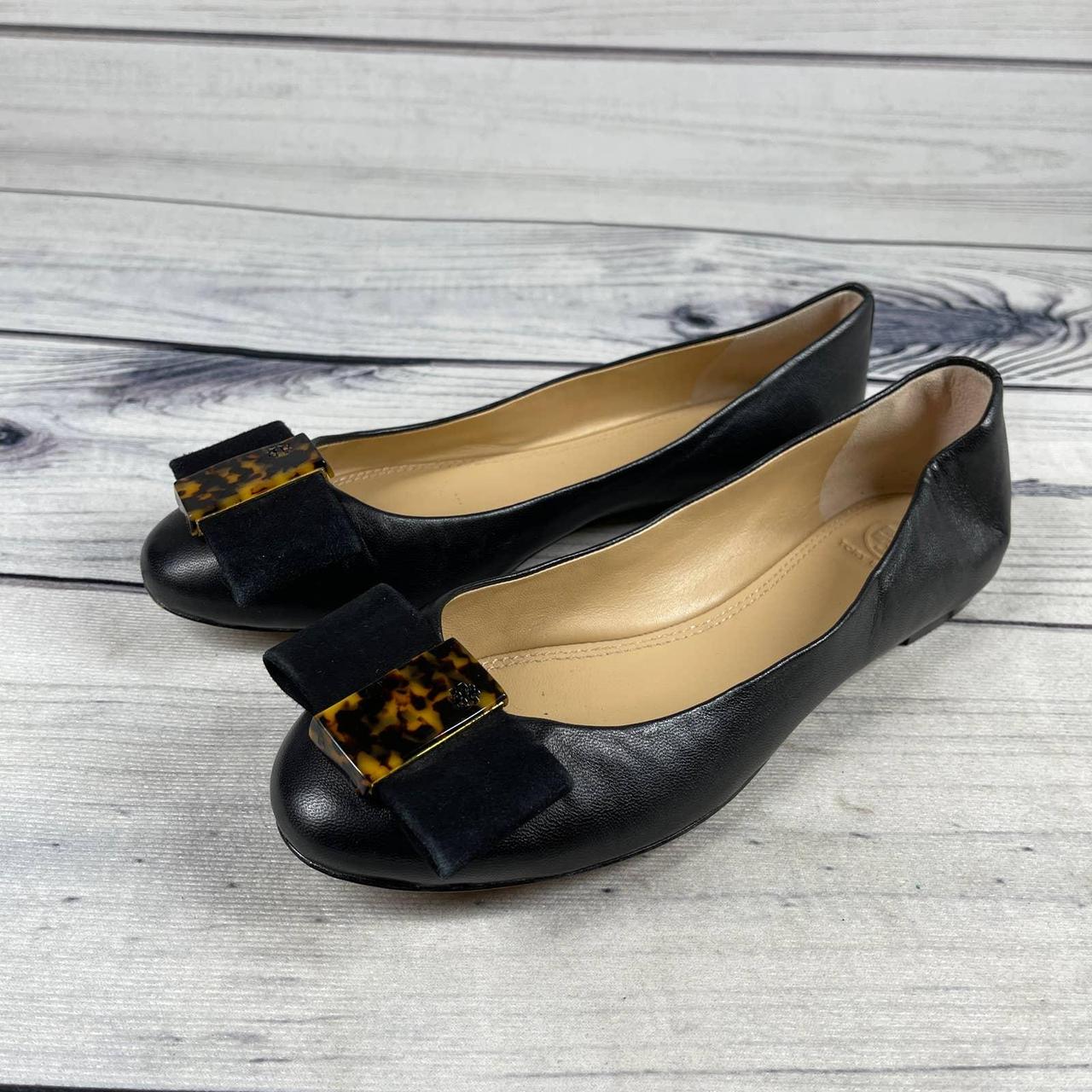 Tory Burch Women's Black and Brown Ballet-shoes | Depop