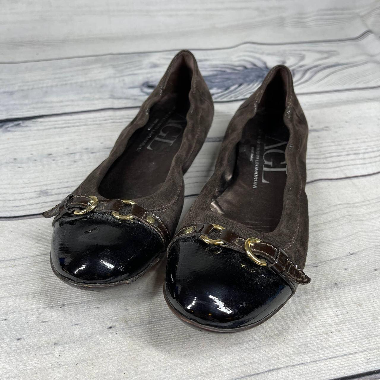 AGL Monkia Cap Toe Balley Brown Metalic Flat Size Depop