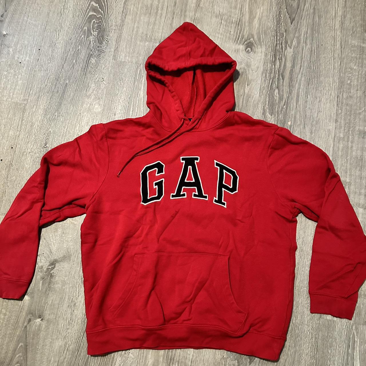 Gap Men's Red and Black Hoodie | Depop