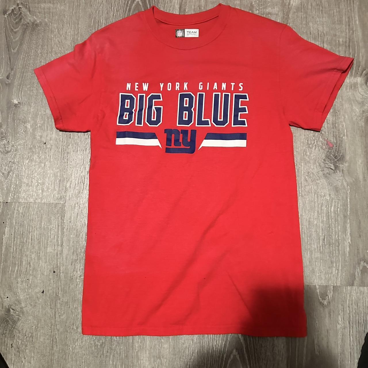 Gildan New York Giants Blue Wordmark Logo T-Shirt Red 3XL