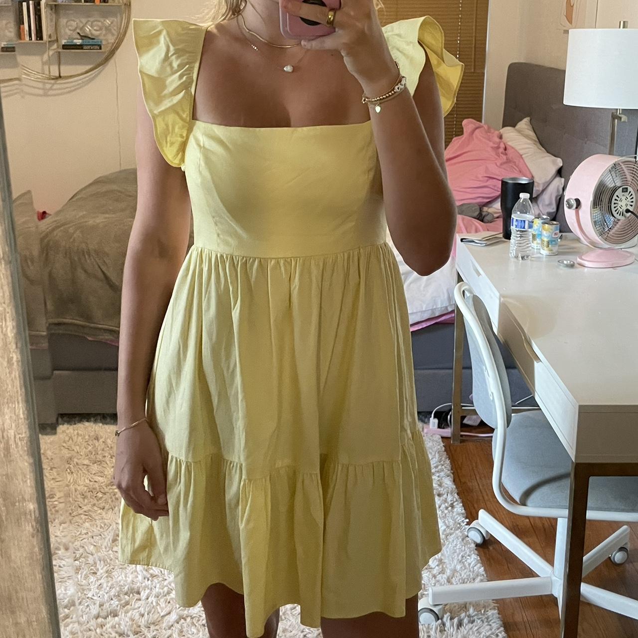 Yellow Reformation dress Worn once - minor flaws... - Depop